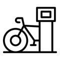 Share bike icon outline vector. Smart transport Royalty Free Stock Photo