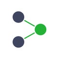 Share button colored icon. Feedback, social network activity, testimonial symbol