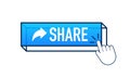 Share button, great design for any purposes. White background. Cartoon vector illustration. Arrow vector icon. Royalty Free Stock Photo