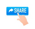 Share button, great design for any purposes. White background. Cartoon vector illustration. Arrow vector icon Royalty Free Stock Photo