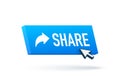 Share button, great design for any purposes. White background. Cartoon vector illustration. Arrow vector icon. Royalty Free Stock Photo