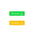 Share buttons for web and apps, vector flat design Royalty Free Stock Photo