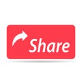 Share click button shadow icon, modern web sign, internet vector illustration