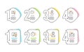 Share, Cogwheel timer and Certificate icons set. Mail newsletter sign. Vector