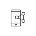 Share connect mobile phone outline icon Royalty Free Stock Photo