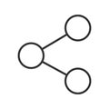 Share connection symbol, icon in line design. share, network, link, nodes, connection, social, distribute on white background Royalty Free Stock Photo
