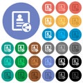 Share contact round flat multi colored icons Royalty Free Stock Photo