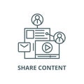 Share content vector line icon, linear concept, outline sign, symbol