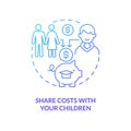 Share costs with your children blue gradient concept icon Royalty Free Stock Photo
