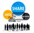 Share Data Network Sharing Social Network Connection Concept Royalty Free Stock Photo