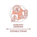 Share with discretion red concept icon