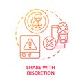 Share with discretion red gradient concept icon