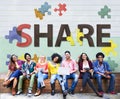 Share Distribution Exchange Communication Connection Concept