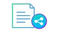 Share Document Icon: Digital File Distribution & Collaborative Access, vector design Generative AI Royalty Free Stock Photo