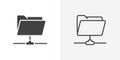 Share folder icon flat and simple set design