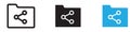 Share folder line icon vector