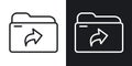 Share folder lineline in Thin line black color. flat simple vector symbols illustration Royalty Free Stock Photo