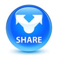 Share glassy cyan blue round button Royalty Free Stock Photo