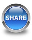 Share glossy blue round button