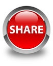 Share glossy red round button