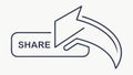 Share Icon Arrow Social Media Engagement, vector design Generative AI Royalty Free Stock Photo