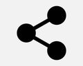 Share Black Icon Sign Symbol Sharing Path Network Networking Two Button Binary Tree System Connect Connection Pathway Line Outline Royalty Free Stock Photo