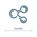 Share icon. Linear vector illustration. Outline share icon vector. Thin line symbol for use on web and mobile apps, logo, print Royalty Free Stock Photo