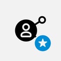 Share icon, multimedia icon with star sign. Share icon and best, favorite, rating symbol