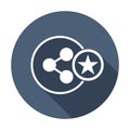 Share icon with star sign. Share icon and best, favorite, rating symbol. Vector icon