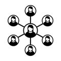 Share icon vector female group of persons symbol avatar for business management team network