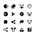 Share icons. Internet network publishing link vector pictograms Royalty Free Stock Photo