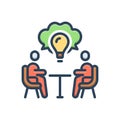 Color illustration icon for Share Idea, teamwork and exchange