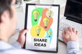 Share ideas concept on a clipboard Royalty Free Stock Photo