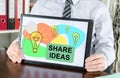 Share ideas concept on a clipboard Royalty Free Stock Photo
