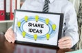 Share ideas concept on a clipboard Royalty Free Stock Photo