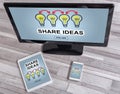 Share ideas concept on different devices Royalty Free Stock Photo