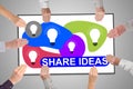 Share ideas concept on a whiteboard