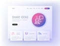 Share ideas, Creative research, Development, Inspiration Landing page template.