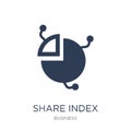 Share index icon. Trendy flat vector Share index icon on white b Royalty Free Stock Photo
