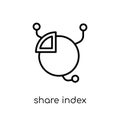 Share index icon. Trendy modern flat linear vector Share index i Royalty Free Stock Photo