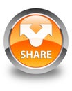 Share glossy orange round button