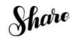 Share lettering. Calligraphic letters composing word Share. Vector illustration isolated in white background Royalty Free Stock Photo