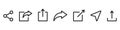 Share Link Button for Social Media Line Icon. Arrows Symbol Share Link for Web Site Outline Icon. Send Data Sign