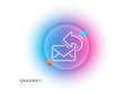 Share mail line icon. New newsletter sign. Gradient blur button. Vector