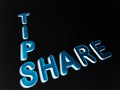 share market tips concept displaying on black background Royalty Free Stock Photo