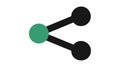 Share Network Nodes Icon Flat Design, Connection Distribution Symbol, vector design Generative AI Royalty Free Stock Photo