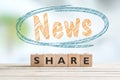 Share news word sign on a table Royalty Free Stock Photo