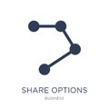 Share options icon. Trendy flat vector Share options icon on white background from business collection Royalty Free Stock Photo