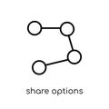 Share options icon. Trendy modern flat linear vector Share options icon on white background from thin line business collection Royalty Free Stock Photo