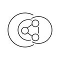 Share outline icon vector illustration. Social share line symbol. Sharing element isolated vector lined illustration for